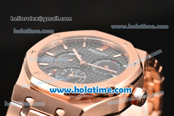 Audemars Piguet Royal Oak Dual Time Asia Automatic Rose Gold Case/Bracelet with Black Dial and Stick Markers - Click Image to Close